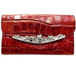 Brighton vintage croc print soft leather wallet